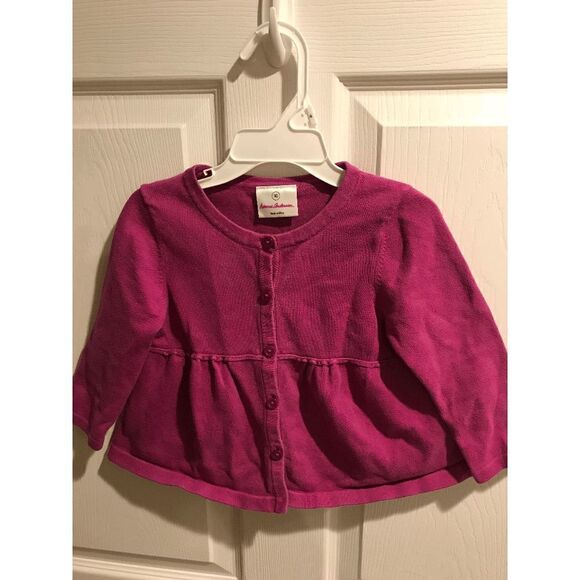 Hanna Anderson Kids Girls Long Sleeve Button up Top Red Sz 90 - Picture 1 of 2